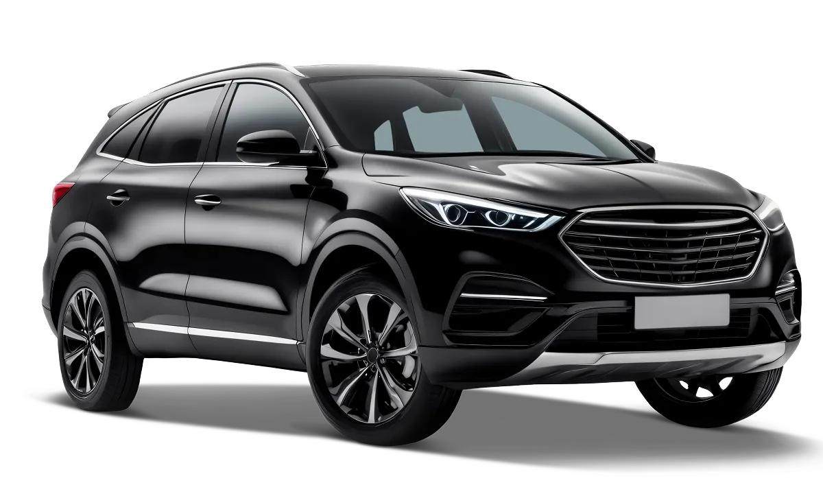 Black car front view